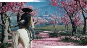 Ghost of Yōtei open world exploration – Atsu on horseback in Ezo, PS5