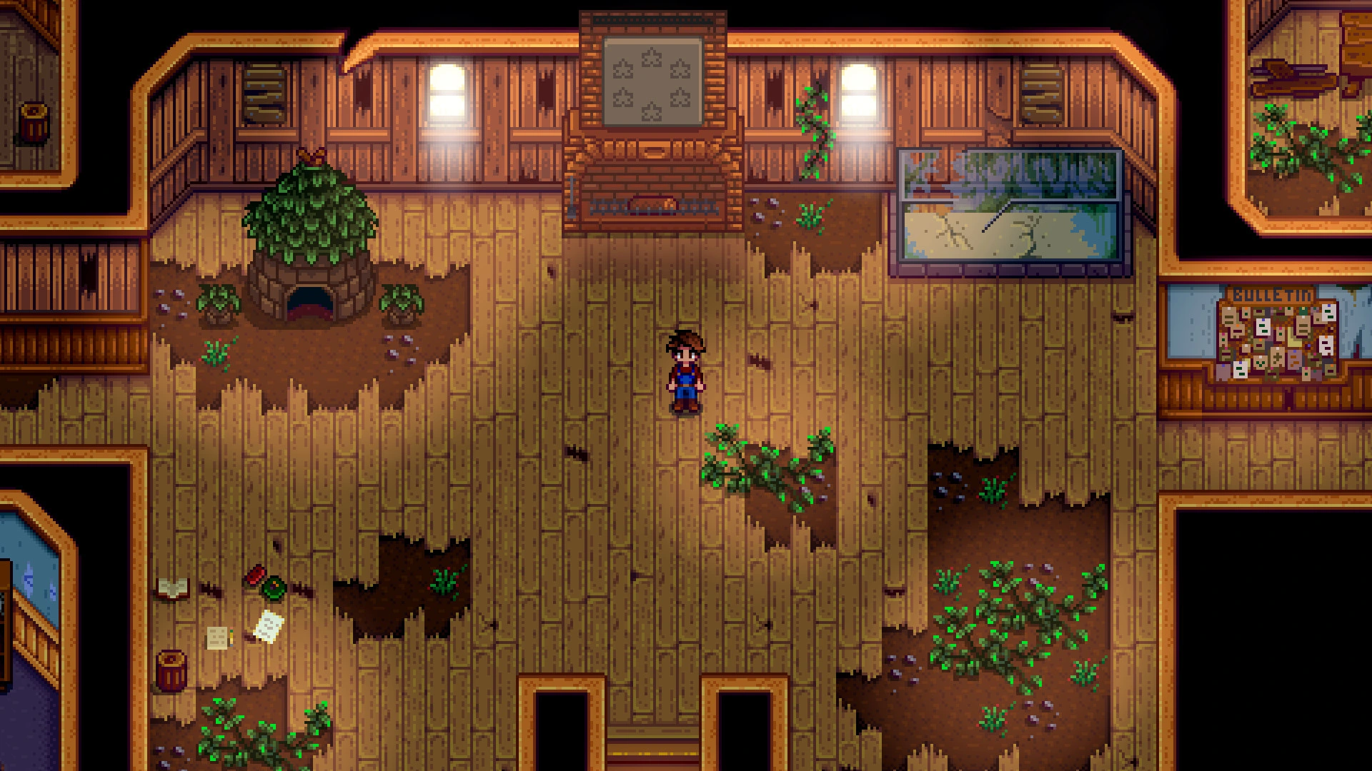 Stardew Valley Review: A Brilliant Farm Sim With a Demanding Clock 2 The unrepaired Community Center interior in Stardew Valley