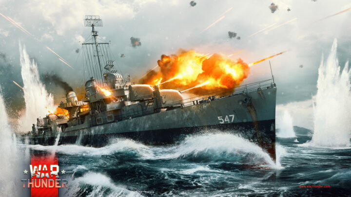 USS Cowell in official War Thunder US Navy artwork